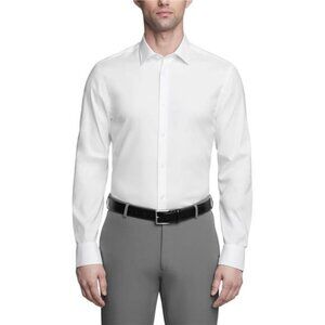 Calvin Klein Men's Dress Shirt Slim Fit Refined Cotton Stretch